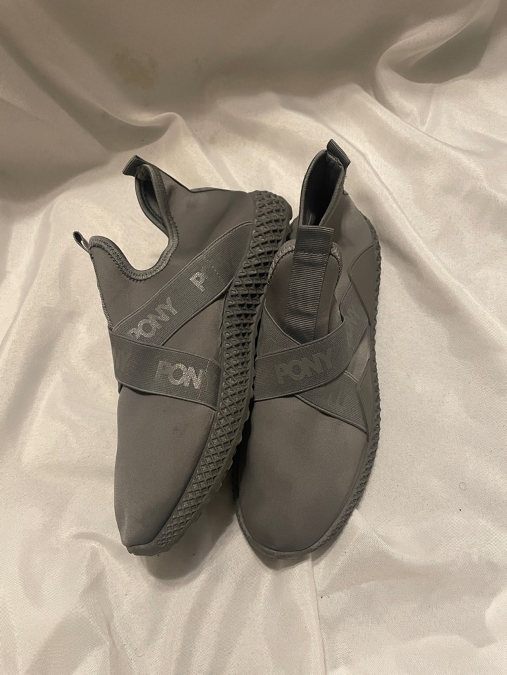 PONY Men’s Slip-On Sneakers — Charcoal Gray